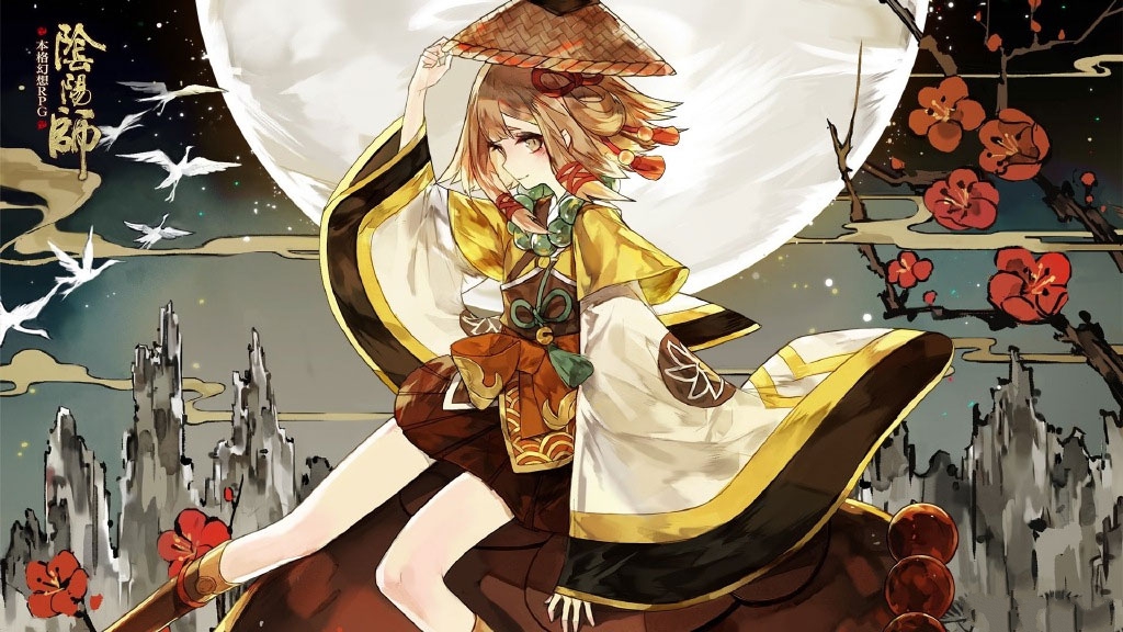 阴阳师日服数珠壁纸:月色下的傲然绽放